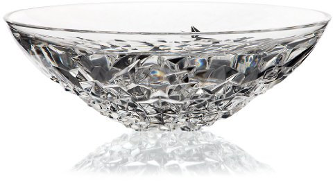 CRISTALICA Schale Salatschale Obstschale Katarina Gold Transparent D 32,5 cm Kristall