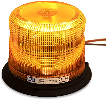ECCO 7945A 7945 Series Pulse 2 Beacon Light 3 Bolt / 1 Inch Pipe Mount, Amber
