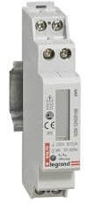 Legrand 004670 Compteur Modulaire Monophasé EMDX³ Non MID Raccordement Direct avec Sortie à Impulsions, 32A, 1 Module, Gris Clair