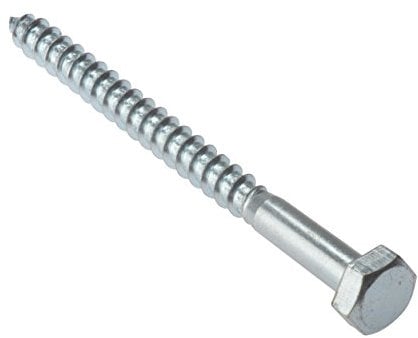 Bargainscrews - Confezione da 10 viti tirafondo per legno, testa esagonale 6mm x 150mm