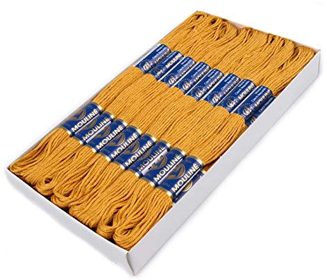 24 Docken Stickgarn je ca. 8m / Sticktwist 100% Baumwolle Stickerei verschiedene Farbwahl, Farbe :7182 senfbraun