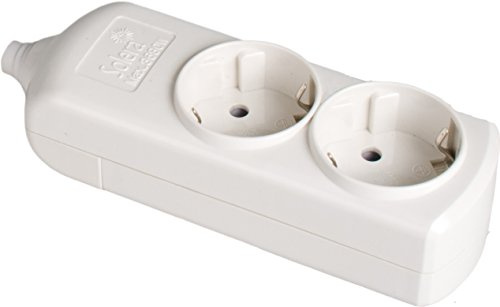 SOLERA 8002 - Regleta/base múltiple sin cable de 2 enchufes, color blanco