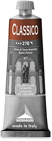 Maimeri CLASSICO 60 ml, Extra feine Künstlerölfarbe, Farbton Siena gebrannt