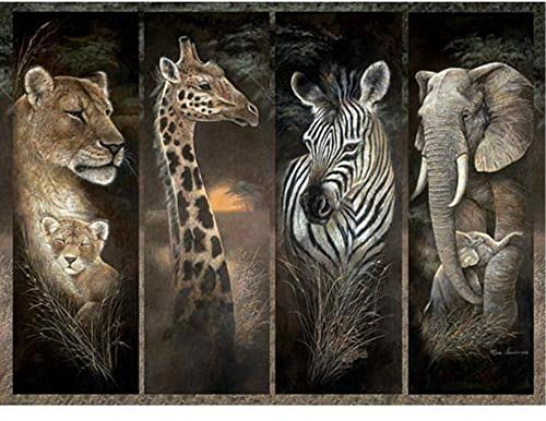Bits and Pieces - 3000 Piece Jigsaw Puzzle for Adults 81 cm x 114 cm - Pride of Africa - 3000 piece African Jungle Animals: Lions, Giraffes, Elephants and Zebras Jigsaw by Artist Ruane Manning