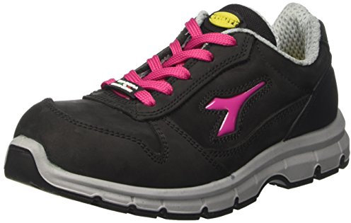 Utility Diadora Run Low S3 Scarpe da lavoro, Unisex adulto, SRC, Nero (Nero/Rosso Fucsia), 37 EU (4.5 UK)