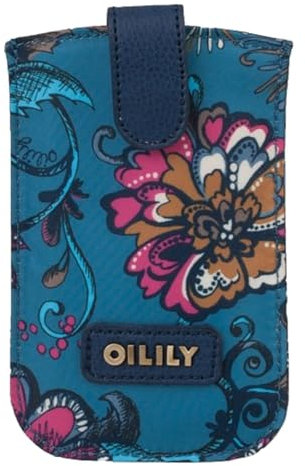 Oilily Sea of Flowers Smartphone Pull Case Deep Ocean
