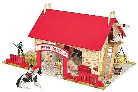 Papo - Mein erster Bauernhof 60106, Entdecke die Landwirtschaft für Kinder ab 3 Jahren - 61 cm - Spiel für Figuren - Das Leben auf dem Land.