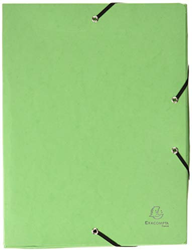 Exacompta 59929E 1 Abheftbox mit Gummibändern IDERAMA aus Glanzkarton 600g/m2 Rückseite 4 cm Maße 25 x 33 cm für A4-Dokumente zufällige Farbe wird montiert geliefert