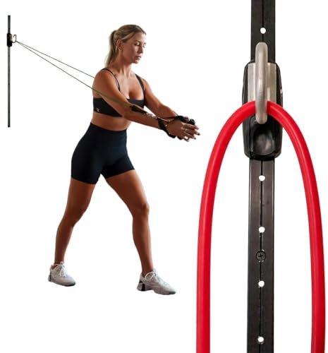 Myosource Space Saver Gym Resistance Bands Trainingsgerät für zu Hause Fitness Workout | Widerstandsband Wandanker mit 1 Schiene und 1 Schiene Auto