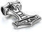 JewelryWe Schmuck Edelstahl Retro Charm Thors Hammer Amulett Herren-Anhänger mit 55cm Kette, Halskette, Schwarz Silber