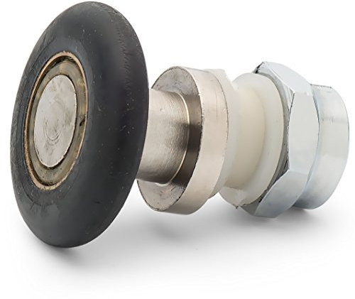 ShowerPart Shower Door Roller/Runner/Wheel/Pulley AQ3, Wheel Diameter 28mm, Overall Length 36mm, Shower Door Replacement Parts, Stainless Steel, POM Zinc Alloy Brass Axis 1x