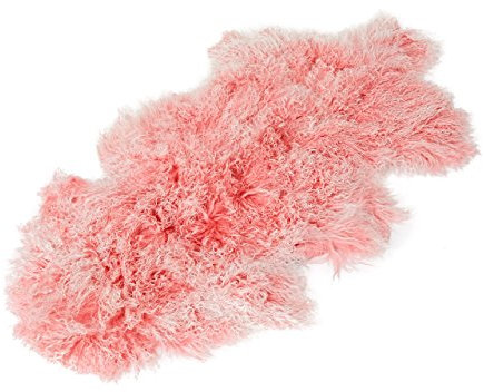 Reissner Lammfelle Naturform Tibetlammfell TP2 100x55cm Farbe rosa/weiß (Tops) JYB02