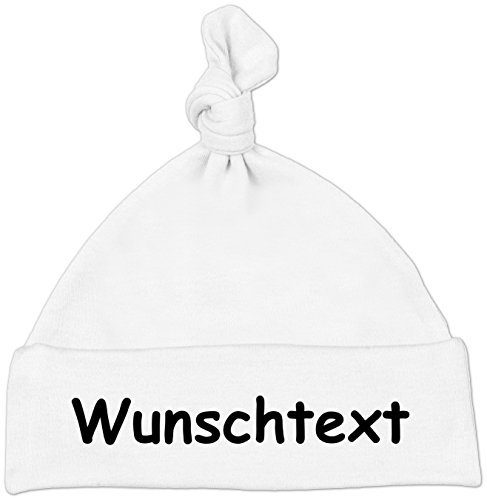 MY-BABY-SHOP Babymütze (Weiß) - mit individuellem Aufdruck