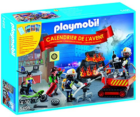 PLAYMOBIL 5495 Adventskalender Feuerwehreinsatz mit Kartenspiel