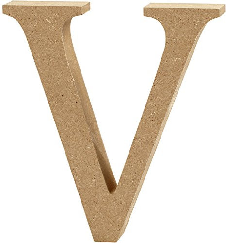 Creativ V MDF Buchstabe, braun, 13 x 2 cm