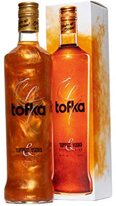 TOFKA Toffee Vodka with Golden Glitter Shimmer Effect, Perfect for Shots, Cocktails or Over Ice, 70 cl Bottle, 29.9% ABV