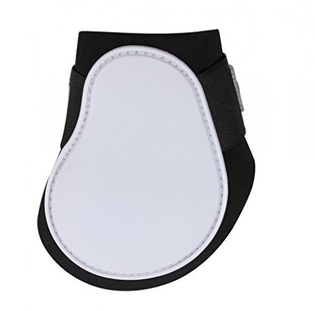 QHP Streichkappen Hartschale Neopren Klettverschuss (Pony, Weiß)