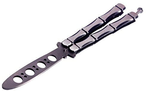 Andux Zone CS/HDD06 - Coltello con manico cavo e lama in metallo e acciaio, ideale per allenamento, nero