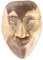 NOVICA Dekorative moderne Holzmaske, beige 'Smile Up'
