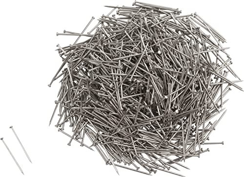 Rayher 2106000 Stecknadeln mit Kopf, Länge 18 mm, ca. 820 Stück, Kopfstifte aus Metall (Stahl), in Kunststoffbox, 50 g, silberfarben, zum Basteln und Nähen, Pailletten Stecknadeln