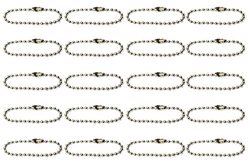 MagiDeal Schlüsselanhänger mit Kugelperlen, 2,4 mm x 10 cm, 20 Stück