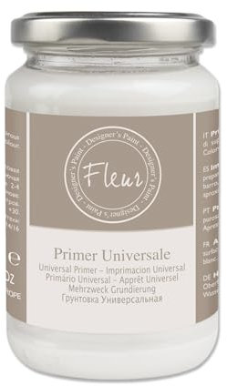 FLEUR DESIGNER'S PAINT | Fondo Aggrappante Acrilico, Adatto per Superfici non Assorbenti, Fleur Primer P02, Universale, Colore Bianco, Made in Italy, Formato 330 ml