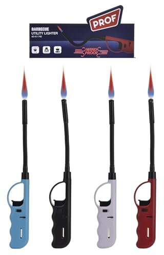 6 x Feuerzeug Gas XXL 27 cm Sturmfeuerzeug LUX Stabfeuerzeug lang nachfüllbar + gratis 1 x Feuerzeug allaroundprofi24 (6 Stück)