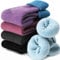 EBMORE Damen Wollsocken Merino Warme Dicke Wolle Geschenke Socken Wandersocken Thermosocken Wintersocken für Damen 5 Paar(Manschette-Lila)