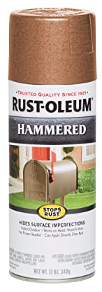 Rust-Oleum 210849 Stops Rust Hammered Spray Paint, 12 oz, Copper