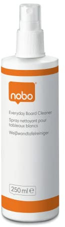 Nobo Whiteboard Reinigungsspray, 250 ml, Tafelreiniger für magnethaftende und trocken abwischbare Whiteboards, für den täglichen Gebrauch (1901435)