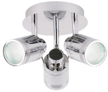 LITECRAFT Spotlight Plate Bathroom IP44 Rated Ceiling 3 Light - Polished Chrome