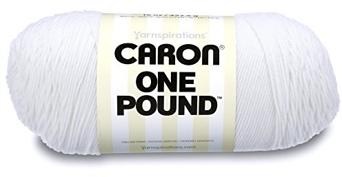 Caron 294010-10501 One Pound Solids Yarn - (4) Medium Gauge 100% Acrylic - 6 oz - White - For Crochet, Knitting & Crafting