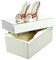 Geschenkbox Versilberte Schmuckdose mit roten Strass High Heels