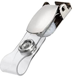 Karteo Clip für Ausweishüllen [1 Stück] Clips mit Metalldruckknopf für Kartenhüllen Dienstausweise Ausweishalter Kartenhalter