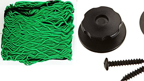 hillfield Anhängernetz 125 x 210 cm, dehnbar auf 200 x 300 cm, + 20 Rundknöpfe für Anhänger (grün Plus)