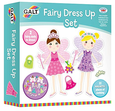 Galt Fairy Dress Up Kids Craft Set – Style Your Way, Age 3 Plus | Activity Pack with 2 Magnetic Dress Up Dolls, 22 Pieces of Clothing & Accessories – Fun Fashion Craft Kits for Girls & Boys