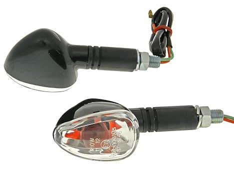 Blinker Set M10 schwarz Doozy klar, lang