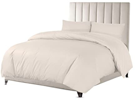 Sapphire Collection Luxury 100% Egyptian Cotton Duvet Quilt Cover & Pillowcase Bedding Set (Mocha, King)