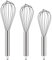 Ouddy Set of 3 Stainless Steel 8+10+12, Kitchen Balloon Hand Stainless Set for Blending Whisking Beating Stirring, Silver