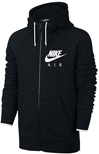 Nike-HDY AW77 FLC Air HRTG FZ-Felpa da Uomo Multicolore Nero/Bianco M