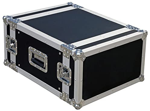 JV Case Rackcase 6U Professionelles 19 Zoll Flightcase (6HE) stabiler 9mm Sperrholz Konstruktion und 2-Abnehmbare Deckel