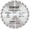 Trend CSB/16524TA Lame de scie circulaire pour bois sans fil Diamètre 165 mm alésage 10 mm 24 dents Trait de scie 1,5 mm Crochet +15°
