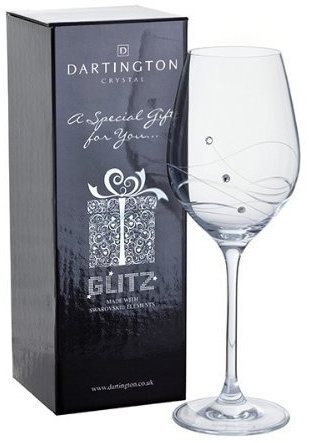 Dartington Crystal Glitz copa de vino personalizado con cristales – añadir su propio mensaje