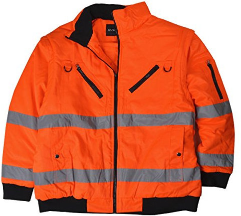 marc&mark Warnschutz 2in1 XXL Arbeitsjacke/Weste orange, Größe:7XL