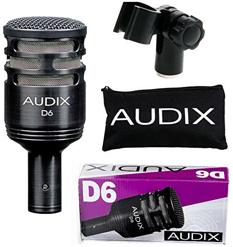AUDIX D6 MICROFONO DINAMICO CARDIODE CASSA TOM TIMPANO GRANCASSA + CLAMP + BORSA