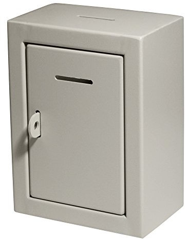 Boîte de dons sécurisée MCB Classic – Boîte métallique – Montage mural facile, serrure avec cadenas (non inclus)