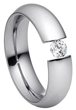 Heideman Ring Damen Intensio aus Edelstahl Silber farbend poliert Damenring für Frauen mit Stein Zirkonia Weiss im Brillant Schliff 4mm