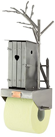 Steelman24 Schraubenmännchen Klorolle mit Haus | Made in Germany,Handarbeit,Geschenkidee,Stahlfigur,Metallfigur,Metallmännchen