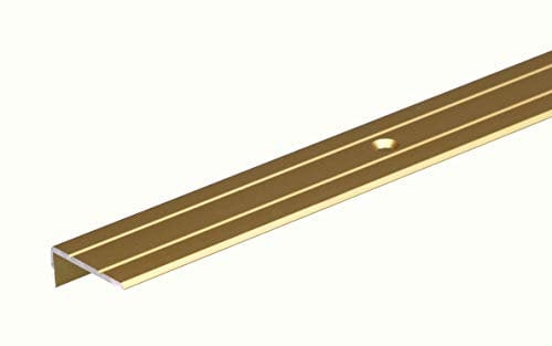 Alberts 476762 Perfil de protección para borde de escalón, Aluminio, anodizado dorado, 1000 x 25 x 20 mm