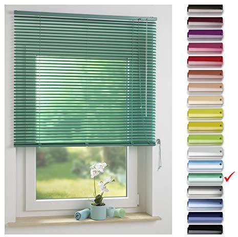 Liedeco Jalousie für Türen, 220 cm Länge, Aluminium-Jalousie Mint B 110 cm